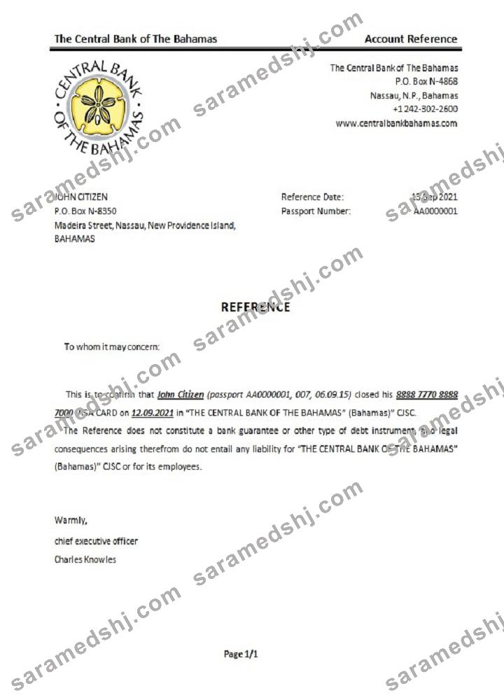 The Bahamas_The central bank of The Bahamas_closure reference